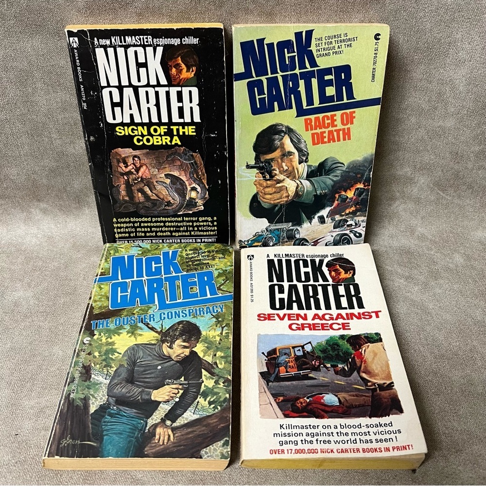Nick Carter Set of 4 Paperpacks action adventure spy novels 1960's 70’s #4